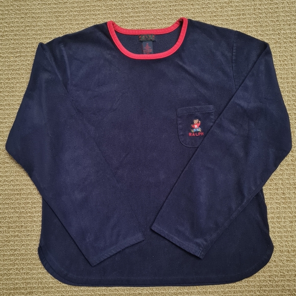 Ralph Ralph Lauren Navy Light Weight Fleece Lounge Top Navy M - Picture 3 of 12